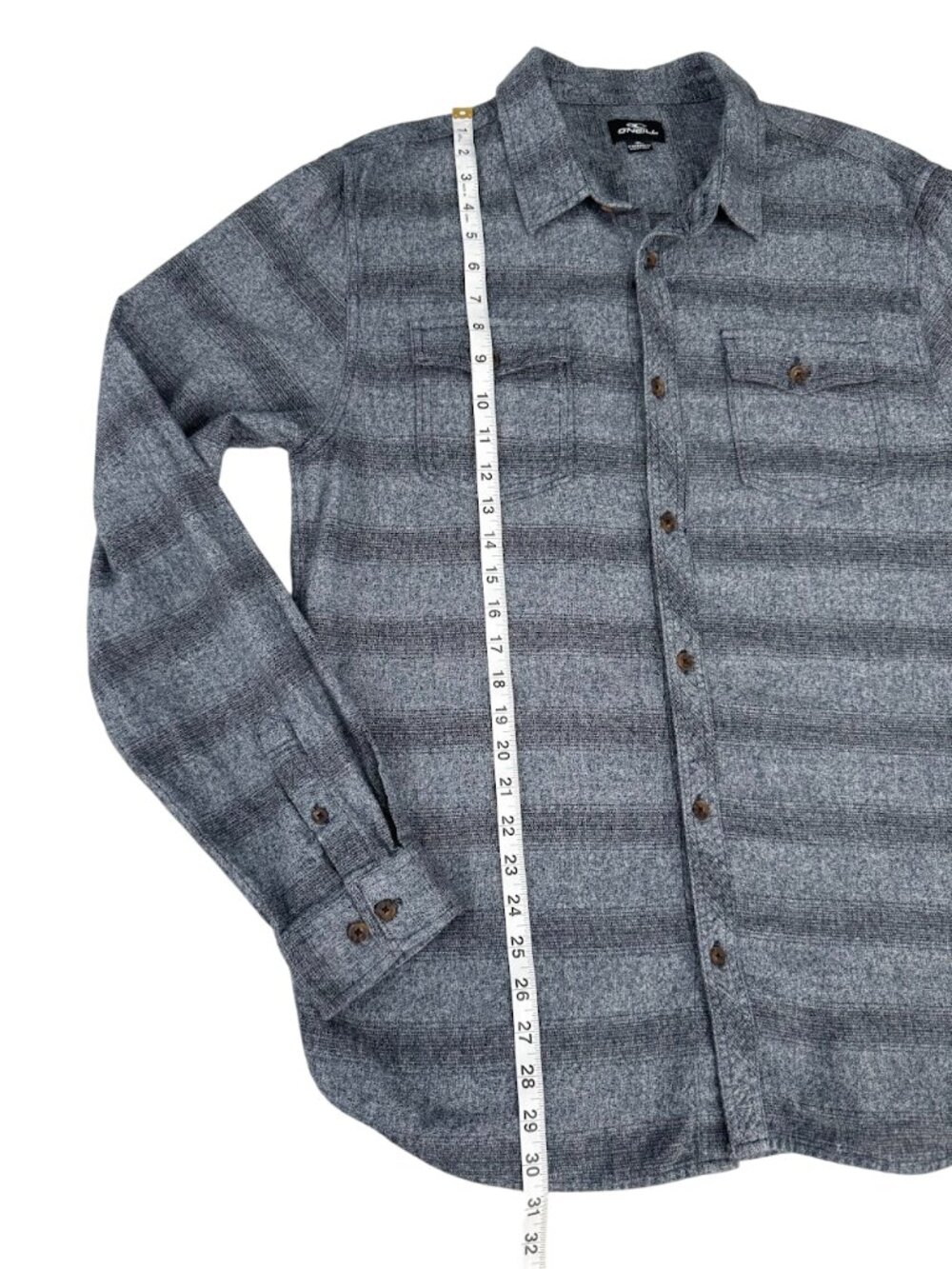 O’Neill Men’s Gray Plaid Button Down Shirt 100% Cotton Standard Fit XL - Picture 5 of 8